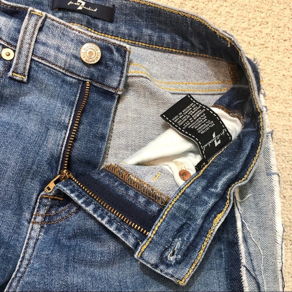 \7 FAM\• Distressed Side Stripe Jeans - Picture 14 of 16